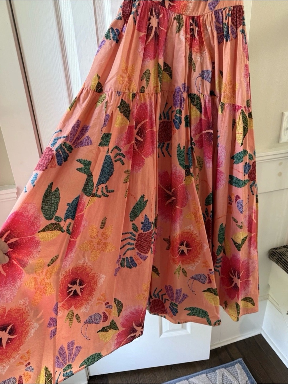 Farm Rio Floral Sea Midi Dress Size Medium EC1 - Picture 2 of 5